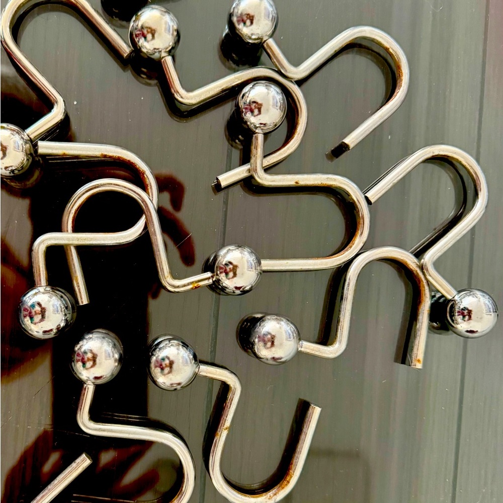 Silver Shower Curtain hooks